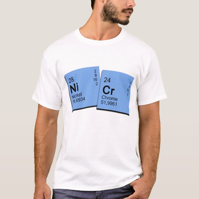 T-shirts níquel chrome para fundo branco (Frente)