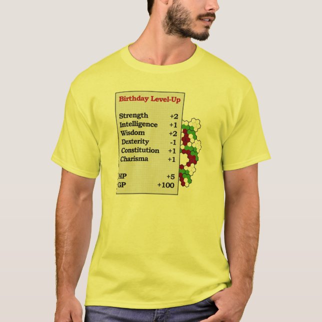 T-shirts Nível-Acima do aniversário (Frente)