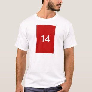T-shirts No. legendário 14 em vermelho e em branco