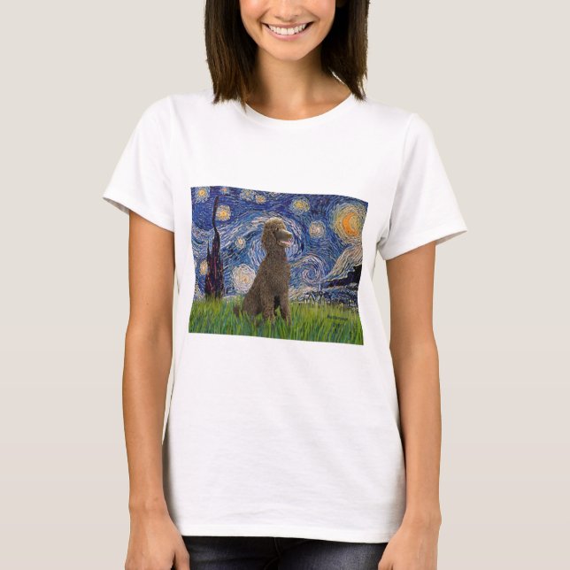 T-shirts Noite Estrelada - Rua de Chocolate. Poodle (Frente)