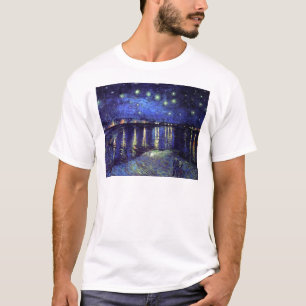 T-shirts noite estrelada sobre o rone 1890