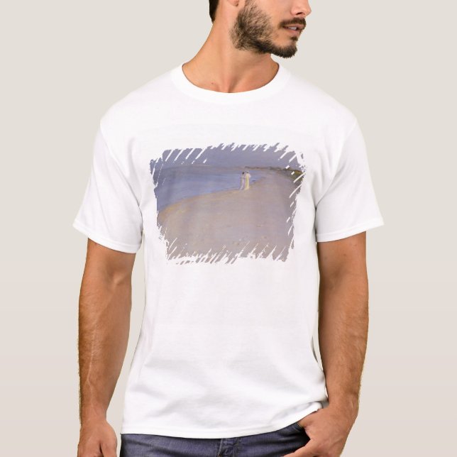 T-shirts Noite na praia sul, Skagen do verão, 1893 (Frente)