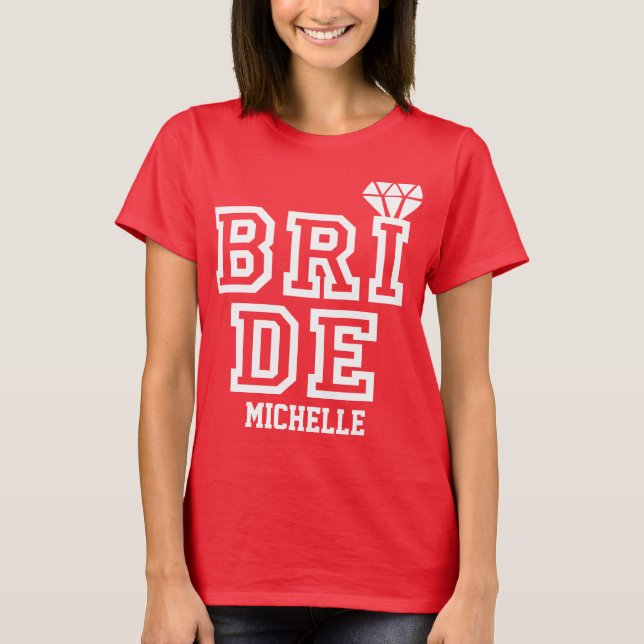 T-shirts Noiva de estilo esportivo a ser (Frente)