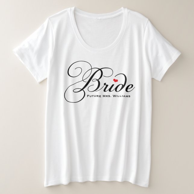 T-shirts Noiva Elegante Futura Sra. Branca Feminino (Frente do Design)