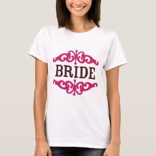 T-shirts Noiva (Rosa Quente e Castanho de Chocolate)