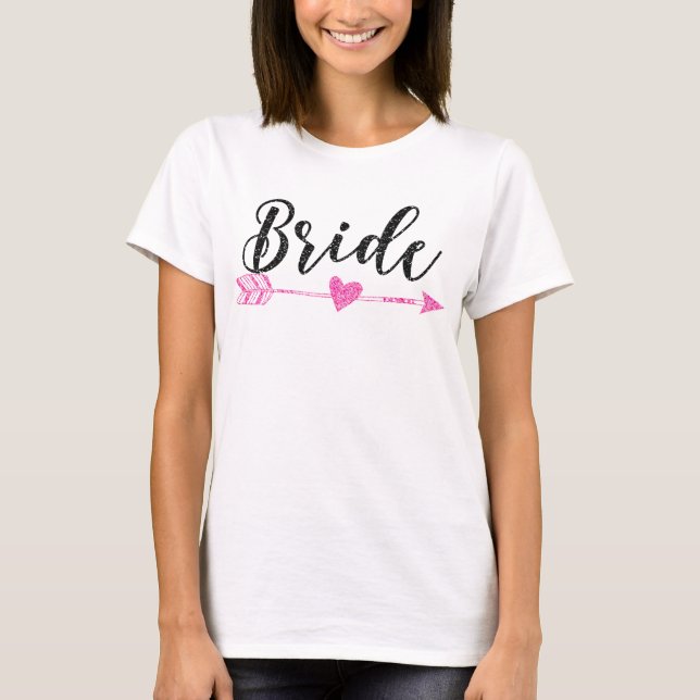 T-shirts Noiva | Tribo Bride| Impressão cor-de-rosa (Frente)