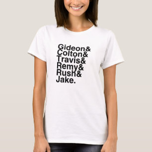 T-shirts Noivo Gideon do livro, Colton, Travis, Remy,