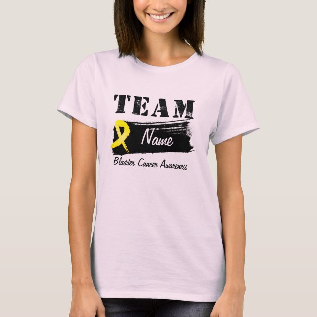 T-shirts Nome da Equipe Personalizada - Cancer de Bladder (Frente)