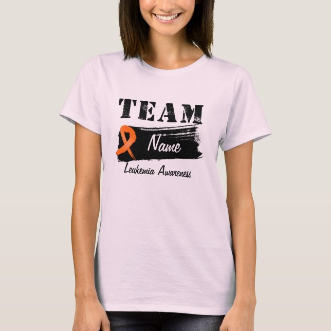 T-shirts Nome da Equipe Personalizada - Leucemia (Frente)