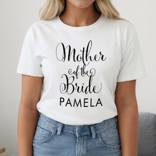 T-shirts Nome da Mãe da Noiva em Caligrafia