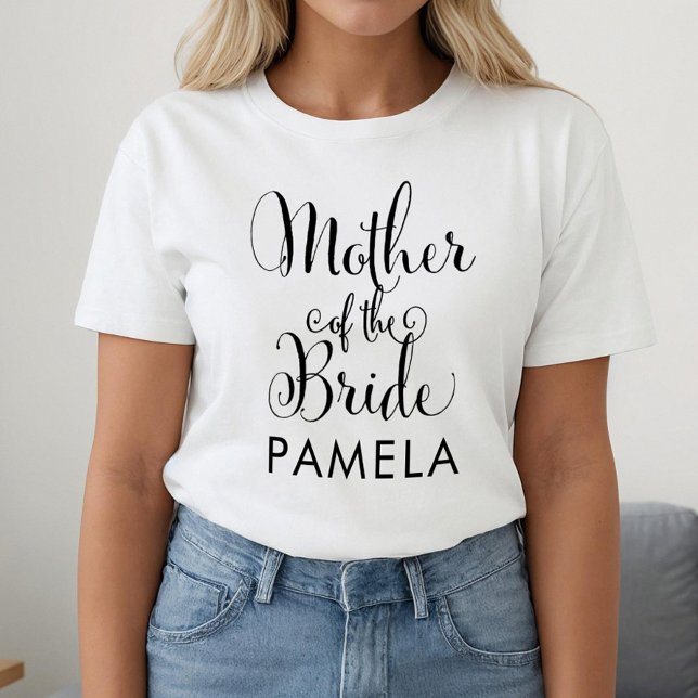 T-shirts Nome da Mãe da Noiva em Caligrafia (Criador carregado)