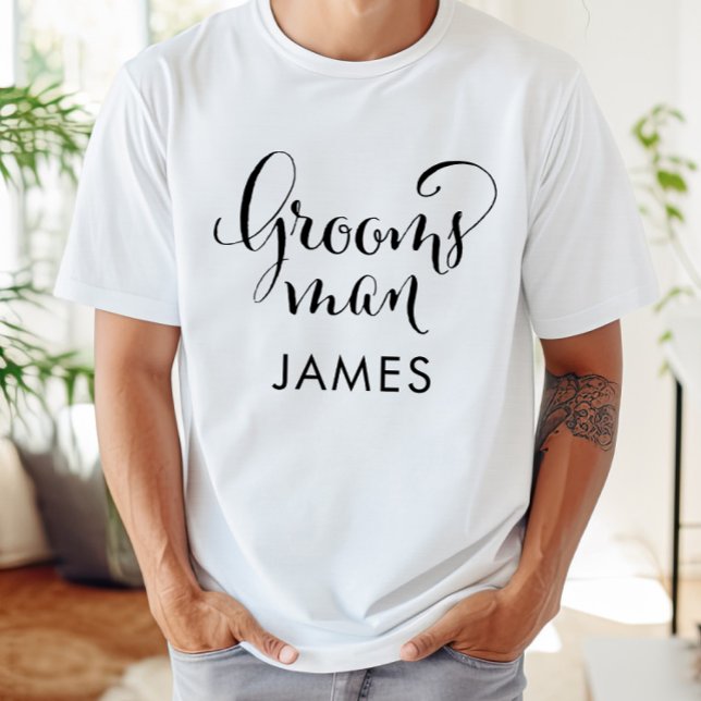 T-shirts Nome de Caligrafia do Padrinho no Casamento (Criador carregado)