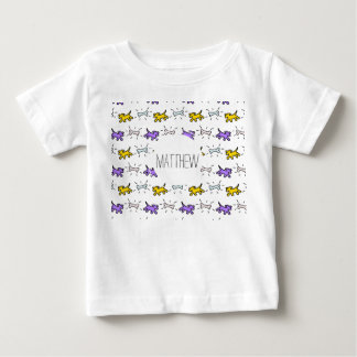T-shirts Nome do Estilo do Grafite do Osso do Cachorro Esco
