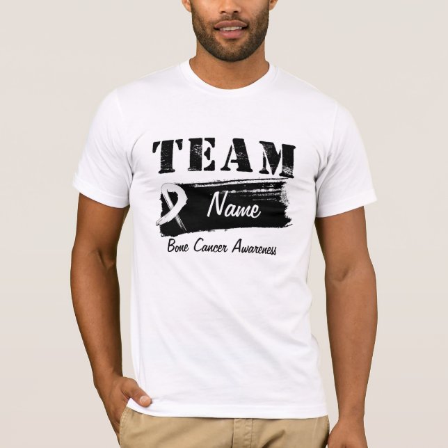 T-shirts Nome feito sob encomenda da equipe - cancer de (Frente)