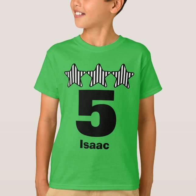 T-shirts Nome feito sob encomenda V25 do número grande de 5 (Frente)