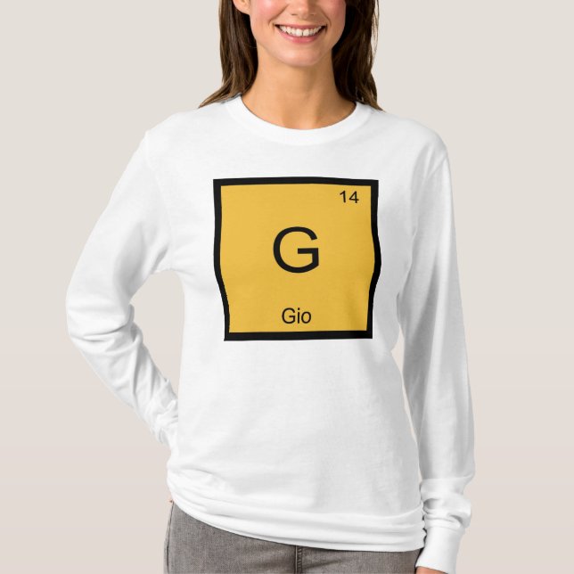 T-shirts Nome Gio Elemento Químico Tabela Periódica (Frente)