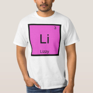 T-shirts Nome Lizzy Química Elemento Tabela Periódica