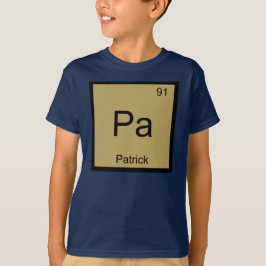 T-shirts Nome Patrick Elemento Químico Tabela Periódica