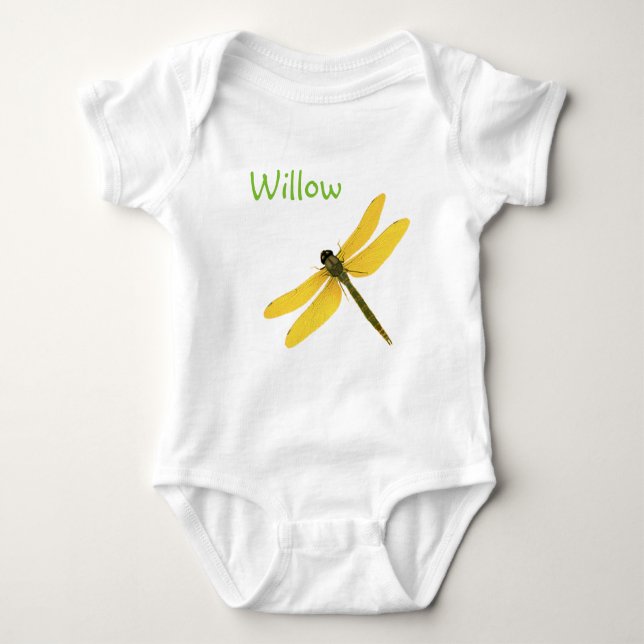 T-shirts Nome Personalizado de Dragonfly Amarelo - Bodusca (Frente)