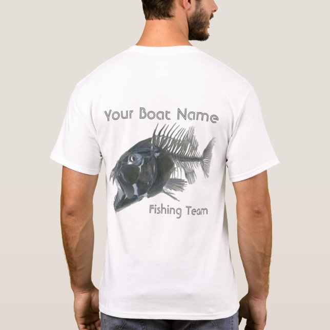 T-shirts Nome Personalizado do Barco Snapper Fishbones (Verso)