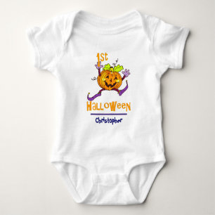 T-shirts Nome Personalizado do Menino Feliz de Abóbora das