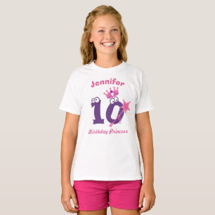 T-shirts Nome Personalizado e Princesa de Aniversário da Id