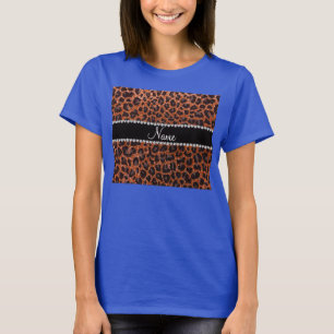 T-shirts Nome personalizado impressão leopardo laranja quei
