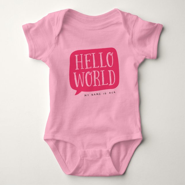 T-shirts Nome Personalizado Mundial Rosa Hello (Frente)