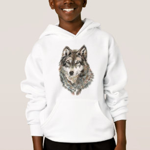 T-shirts Nome personalizado ou Wolf de texto aquarela anima