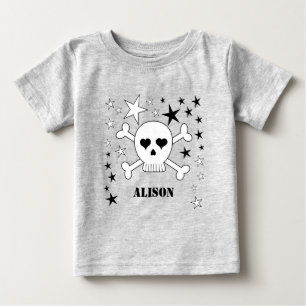 T-shirts Nome Personalizável Crânio e Crossbones