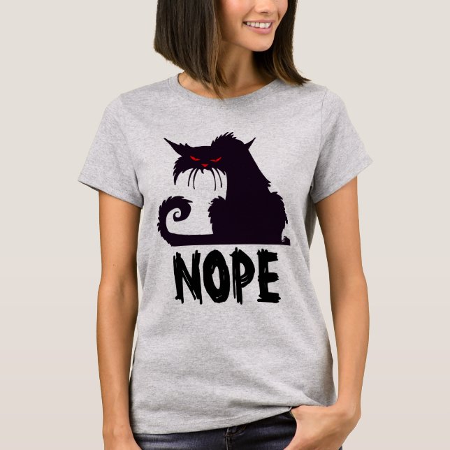 T-shirts NOPE BLACK CAT (Frente)