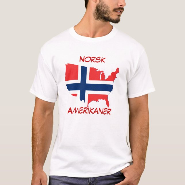 T-shirts Norsk Amerikaner (americano norueguês) (Frente)
