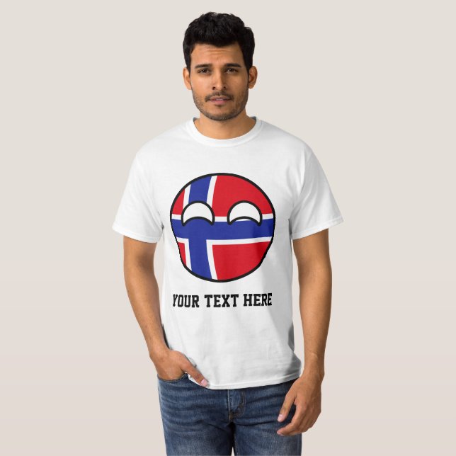 T-shirts Noruega Geeky de tensão engraçada Countryball (Frente Completa)