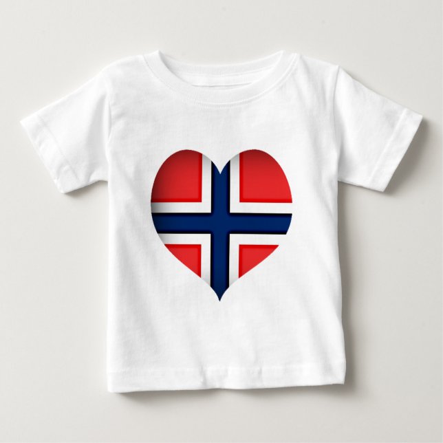 T-shirts Norway Flag Heart (Frente)