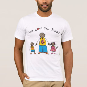 T-shirts Nós Amo-Te Pai Cartoon Family Feliz Dia de os pais