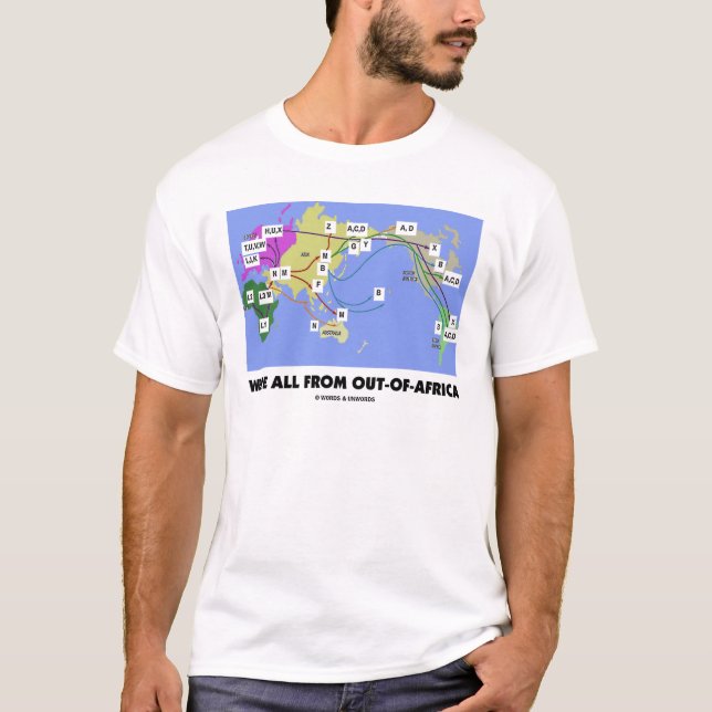 T-shirts Nós somos todos de Para fora--África (Haplogroup) (Frente)