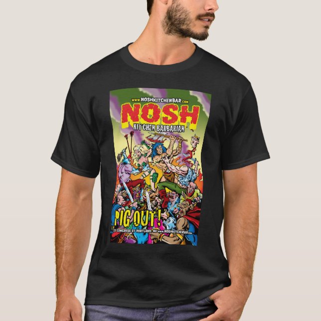 T-shirts Nosh o bárbaro da cozinha! (Frente)