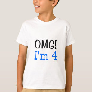 T-shirts Nossa, eu tenho 4 anos (azul)