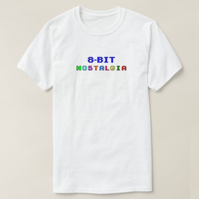 T-shirts Nostalgia de 8 bits (Frente do Design)