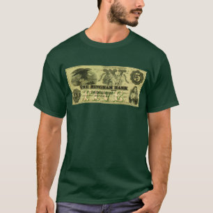 T-shirts Nota de 5 Dólares de Hingham Massachusetts, 1860