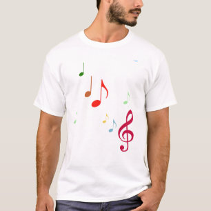 T-shirts Notas Musicais Coloridas
