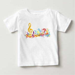T-shirts Notas musicais misturadas coloridas