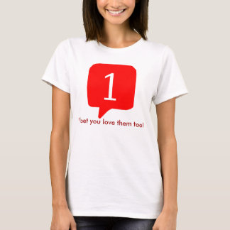 T-shirts Notificações de Facebook, eu apostei que você os