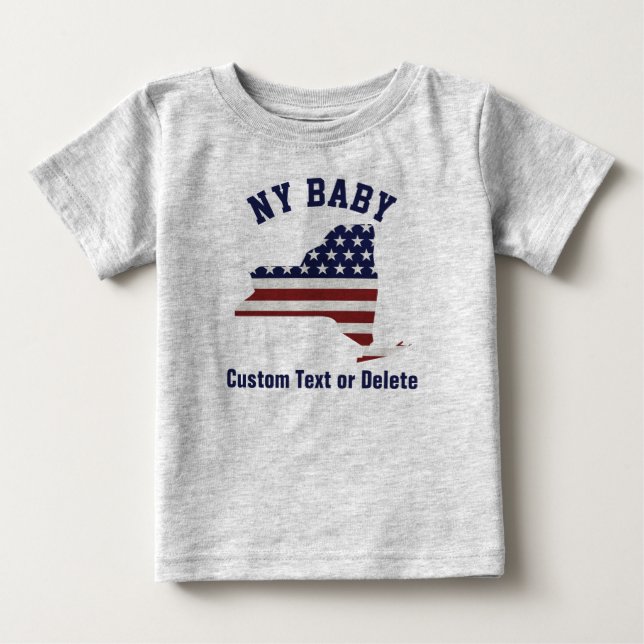 T-shirts Nova Iorque | Bandeira Patriótica EUA | Seu texto  (Frente)