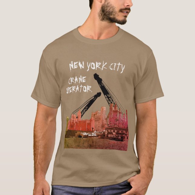 T-shirts Nova Iorque Crane Operador Skyline 1930 (Frente)