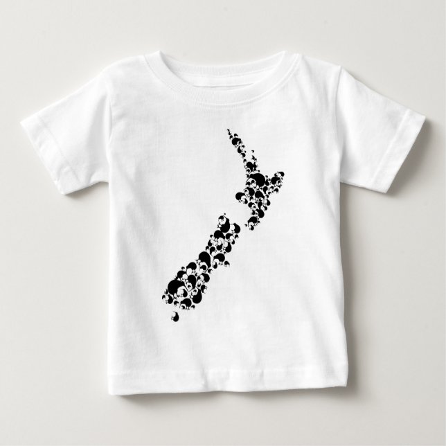 T-shirts NOVA ZELÂNDIA - cheio do kiwis - preto (Frente)