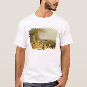 T-shirts Nove galgos em uma paisagem (óleo em canvas)