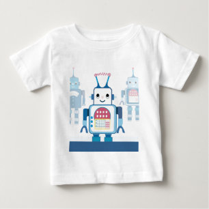 T-shirts Novidades azuis legal dos presentes do robô