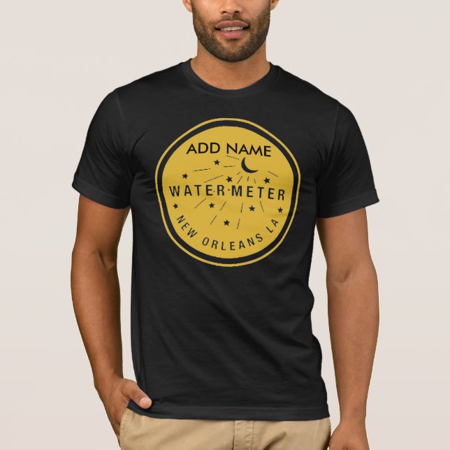 T-shirts Novo Cobrir de Medidor de Água Orleans Dourado, AD (Frente)