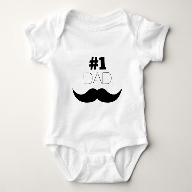 T-shirts Número 1 - bigode preto Pai - Número um (Frente)